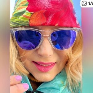 Oakley Blue and Silver Sunglasses Custom Colored Lenses